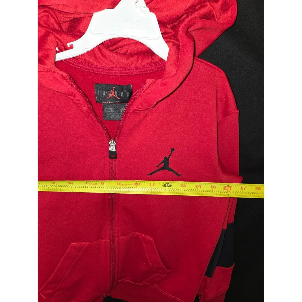 Jordan‎ Dri-FIT Full Zip Hoodie Red Black Colorblock Kids Size S (8-10)